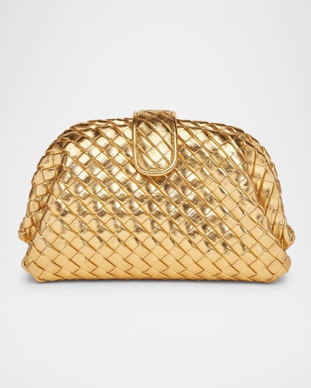 Mini Lauren 1980 Metallic Leather Clutch Bag